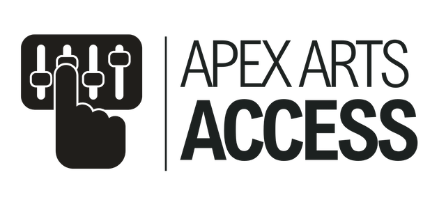 FADER LOGO APEX ARTS ACCESS black